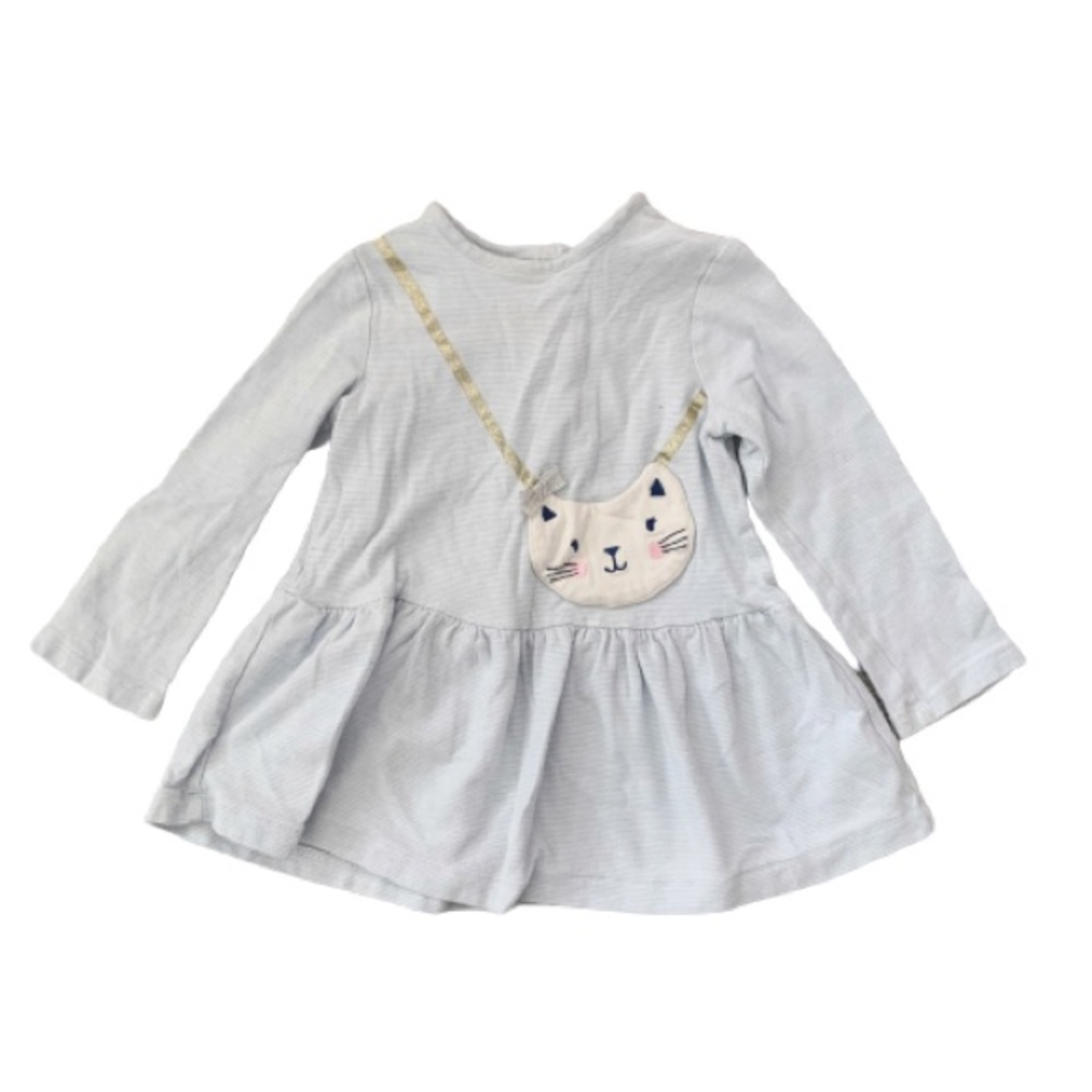 Blue and White striped girls dress 24M
